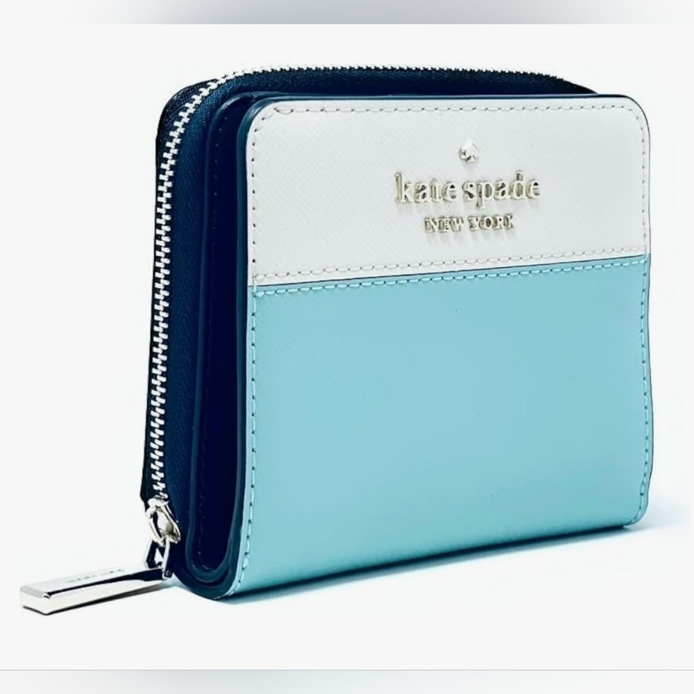 NWT Kate Spade Staci Colorblock Poolside Small Zip Around Wallet - Picture 3 of 6